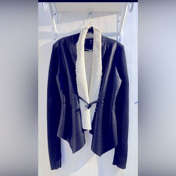 Fate Faux Leather Sherpa-Lined Toggle Open Jacket Size S - Picture 2 of 6